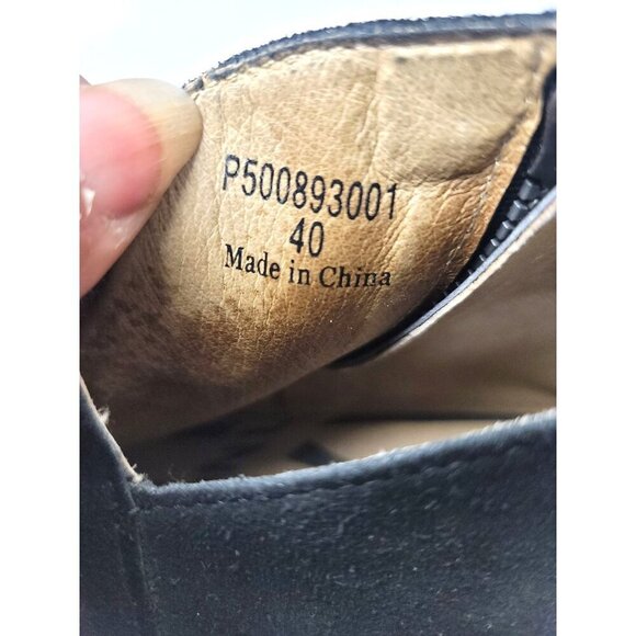 Fly London Black Suede Ankle Booties Women's Size 40 Side Zipper - Picture 12 of 13